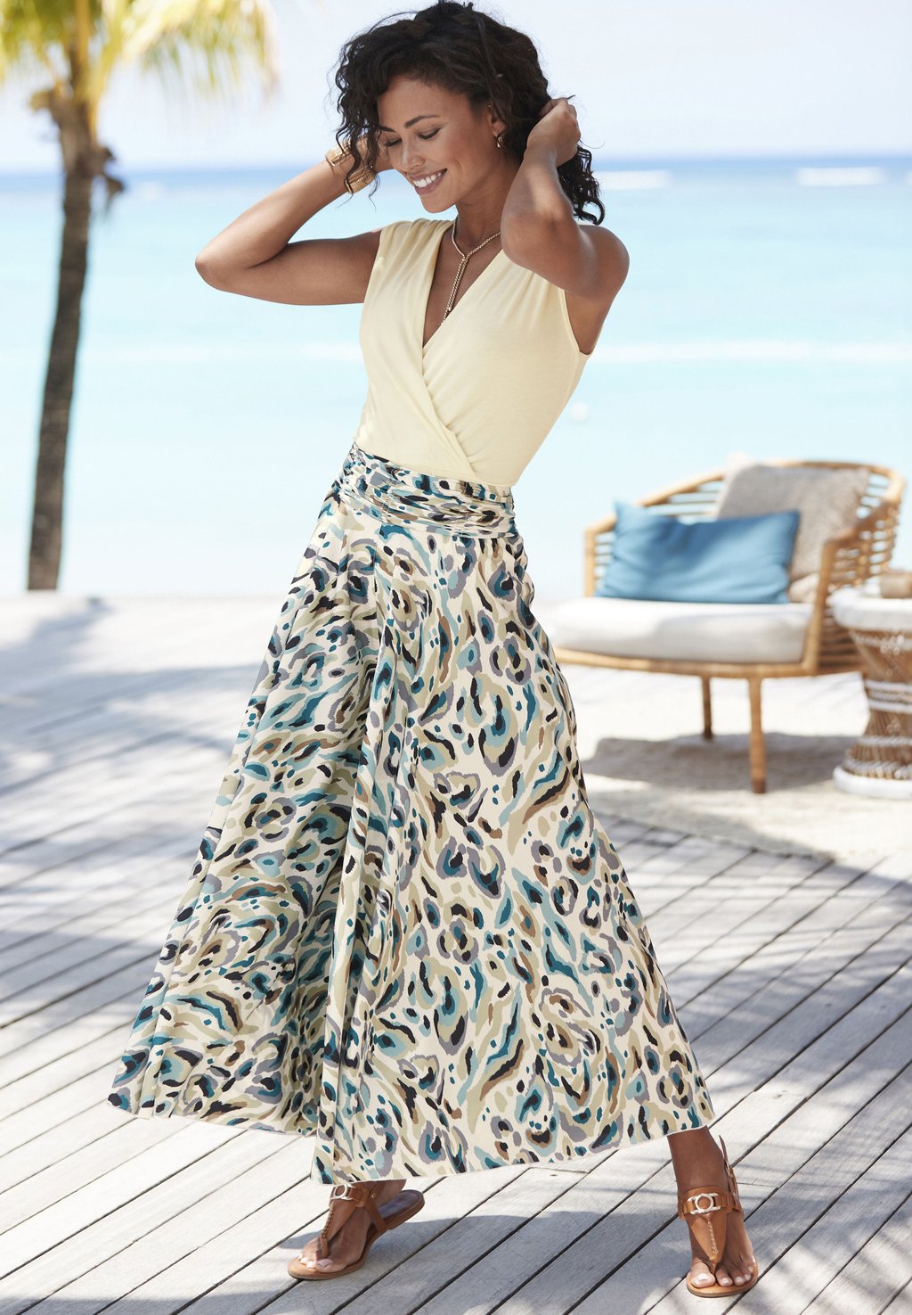 Юбка макси LASCANA, песочный
Юбка макси LASCANA, песочный