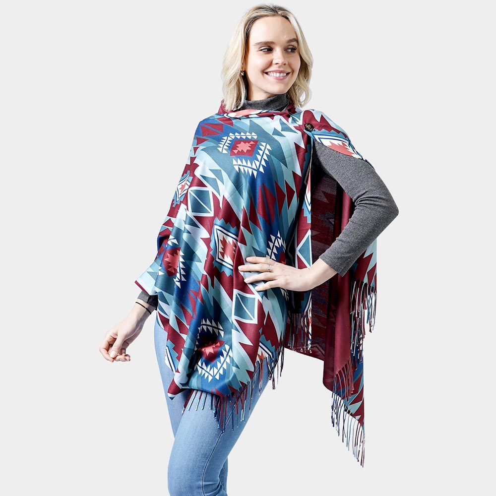 Западный двусторонний пончо TRUEDAMES, Burgundy
Западный двусторонний пончо TRUEDAMES, Burgundy