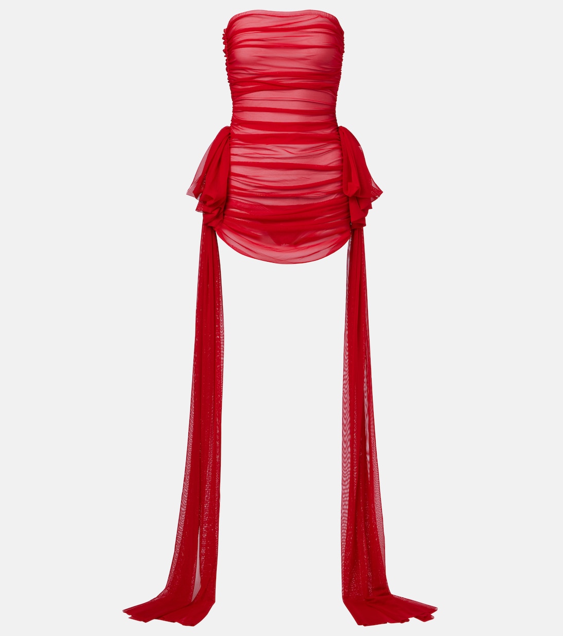 Мини-платье из сетки с бантиками и сборками Norma Kamali
Мини-платье из сетки с бантиками и сборками Norma Kamali