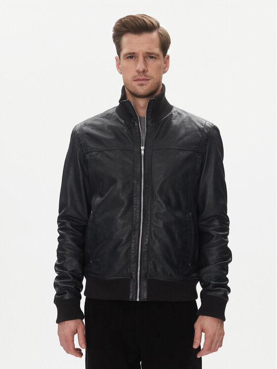 Кожаная куртка обычного кроя Soul Serge Pariente, синий 
Кожаная куртка обычного кроя Soul Serge Pariente, синий