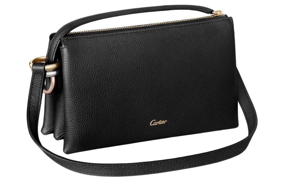 Картье Тринити серии Текстурированная кожаная сумка через плечо мини женская черная 
Картье Тринити серии Текстурированная кожаная сумка через плечо мини женская черная