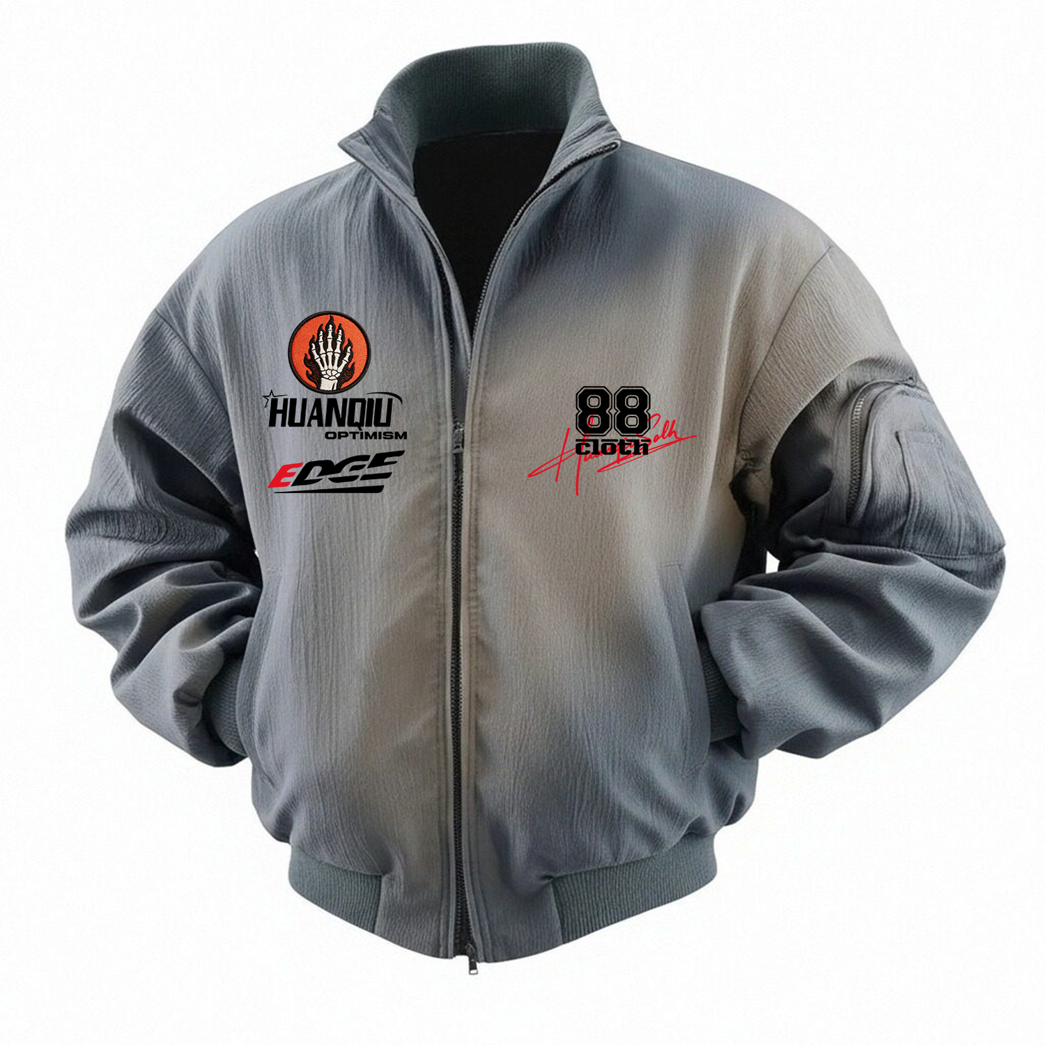 Куртка Unisex Stand Collar Moderate HUANQIU, серый (черный)
Куртка Unisex Stand Collar Moderate HUANQIU, серый (черный)