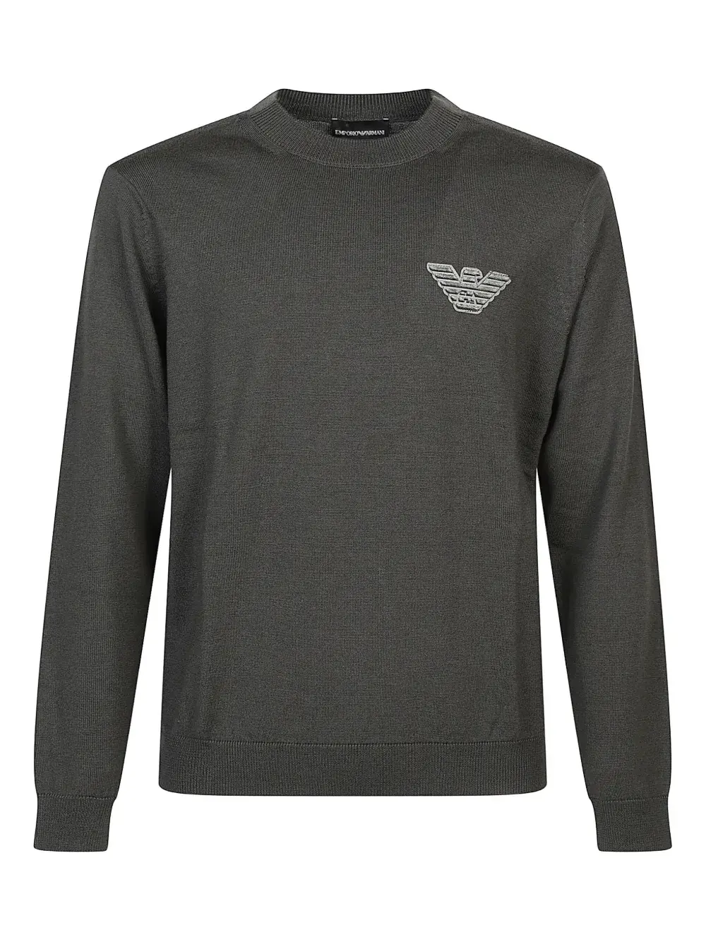 Шерстяной свитер с вышитым логотипом EMPORIO ARMANI, зеленый
Шерстяной свитер с вышитым логотипом EMPORIO ARMANI, зеленый