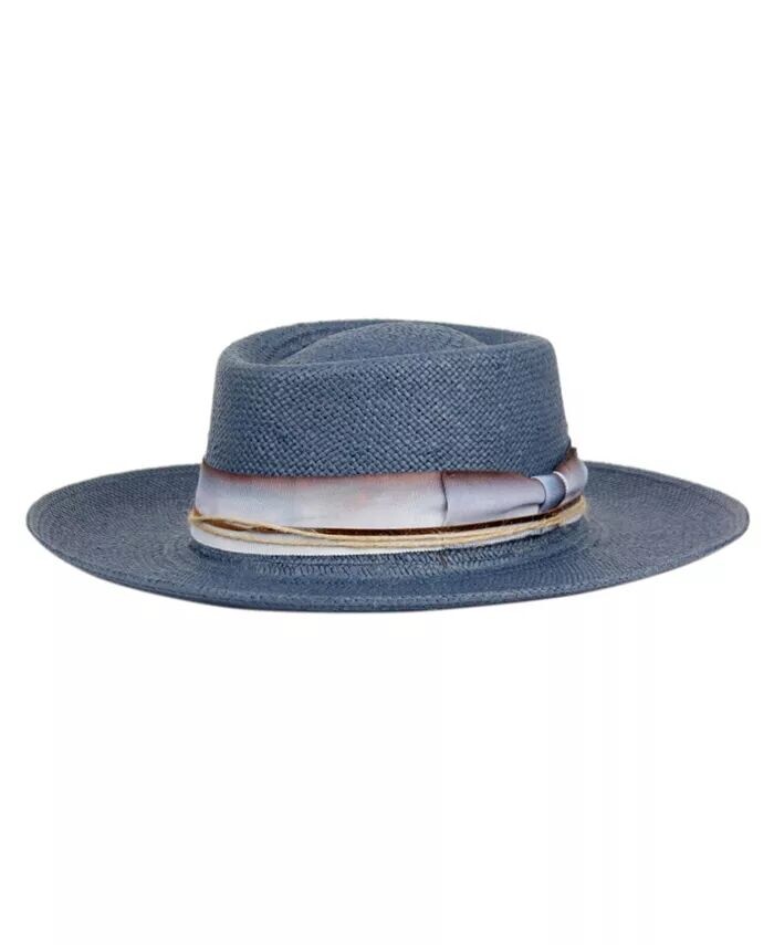 Соломенная шляпа-федора со свиным пирогом Angela & William, синий
Соломенная шляпа-федора со свиным пирогом Angela & William, синий