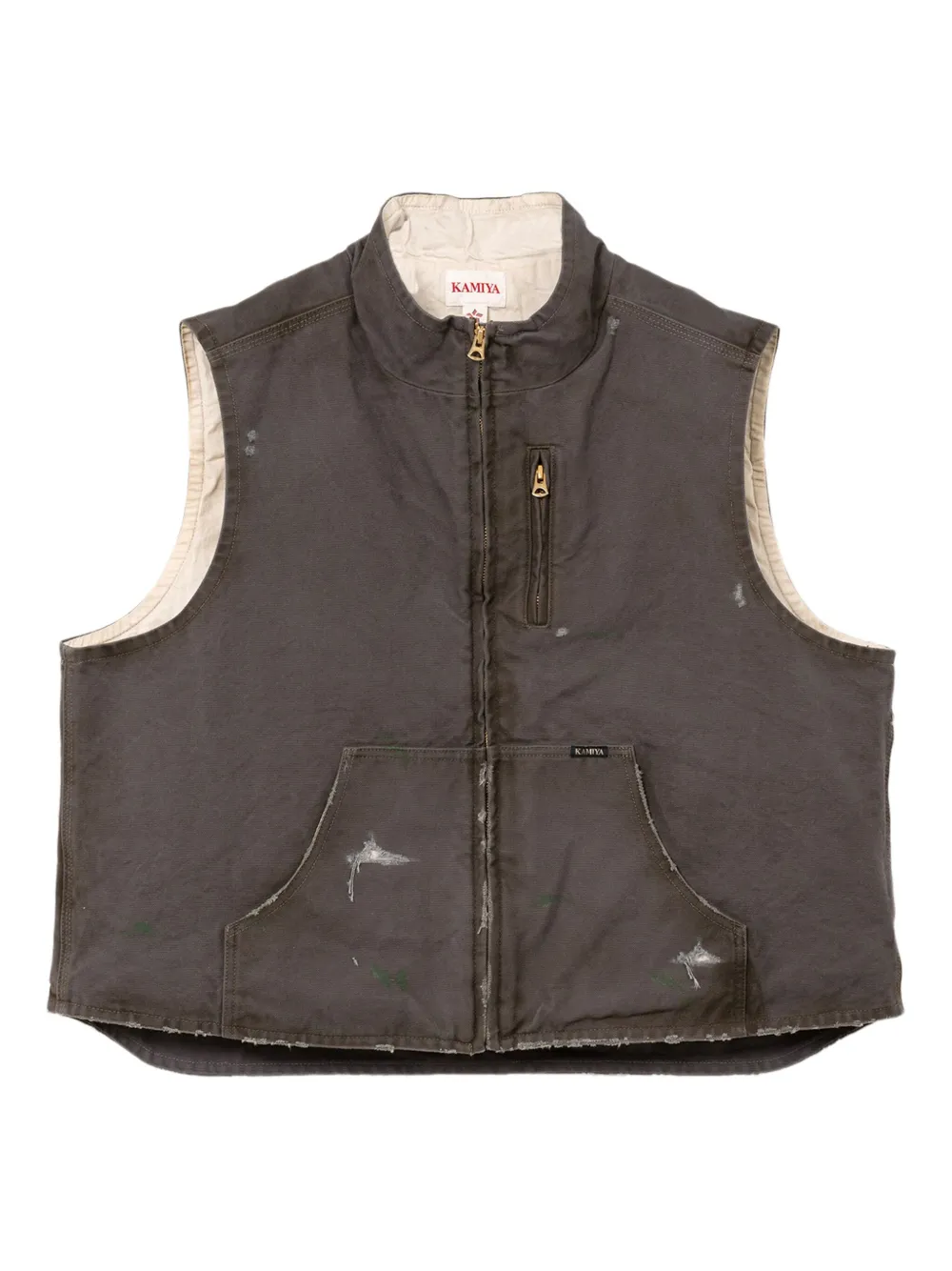 Жилет на молнии с эффектом потертости KAMIYA, серый
Жилет на молнии с эффектом потертости KAMIYA, серый
