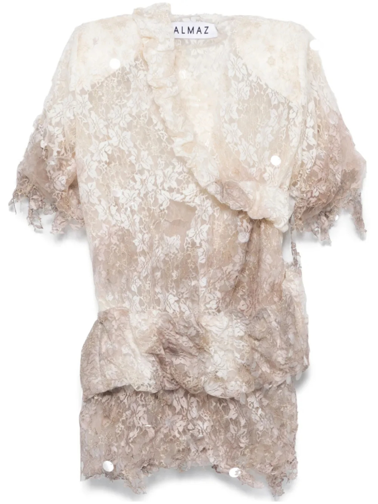 Almaz кружевное платье мини с поясом, нейтральный
Almaz кружевное платье мини с поясом, нейтральный