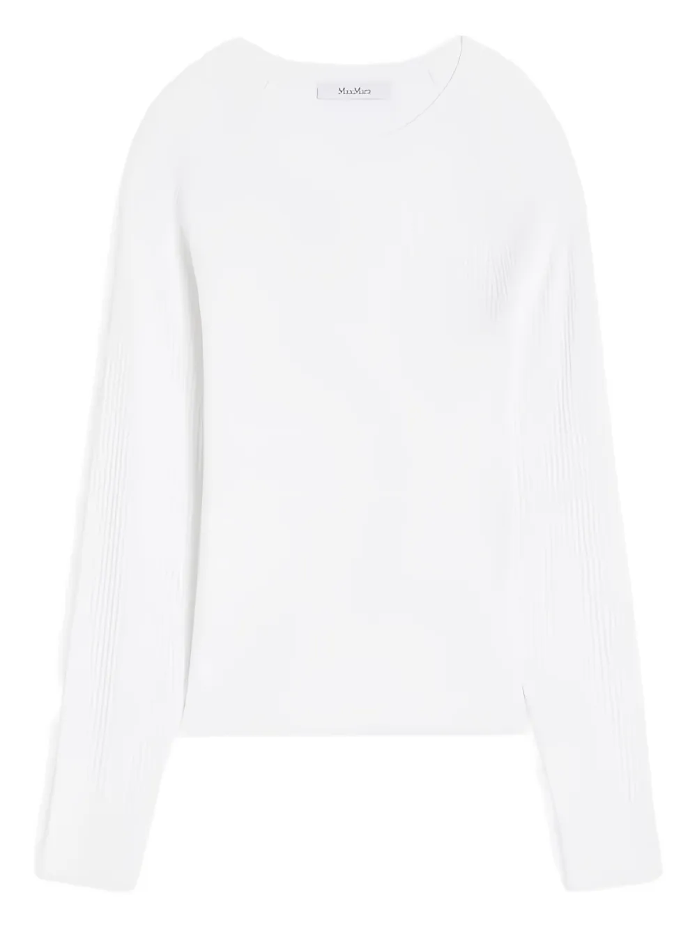 Футболка с длинными рукавами в рубчик MAX MARA, белый 
Футболка с длинными рукавами в рубчик MAX MARA, белый