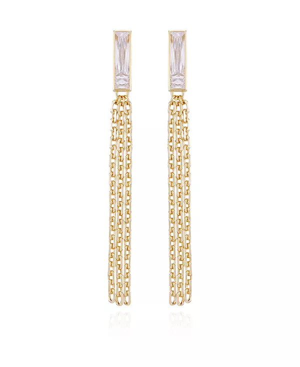 Серьги-Подвески с бахромой из золотистого стекла и камнями огранки «багет» Vince Camuto, gold
Серьги-Подвески с бахромой из золотистого стекла и камнями огранки «багет» Vince Camuto, gold