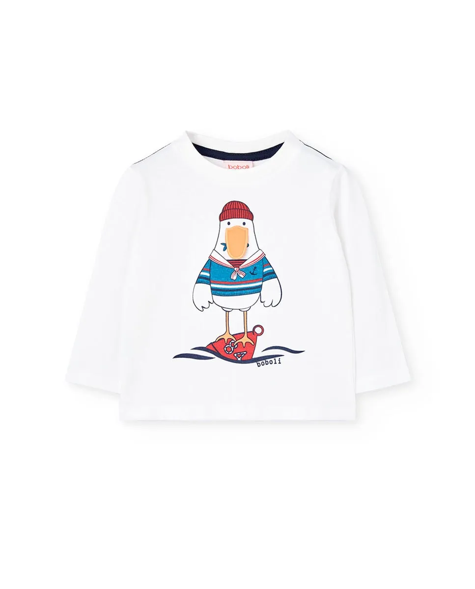 Детская футболка с рисунком спереди и длинным рукавом Boboli, белый
Детская футболка с рисунком спереди и длинным рукавом Boboli, белый