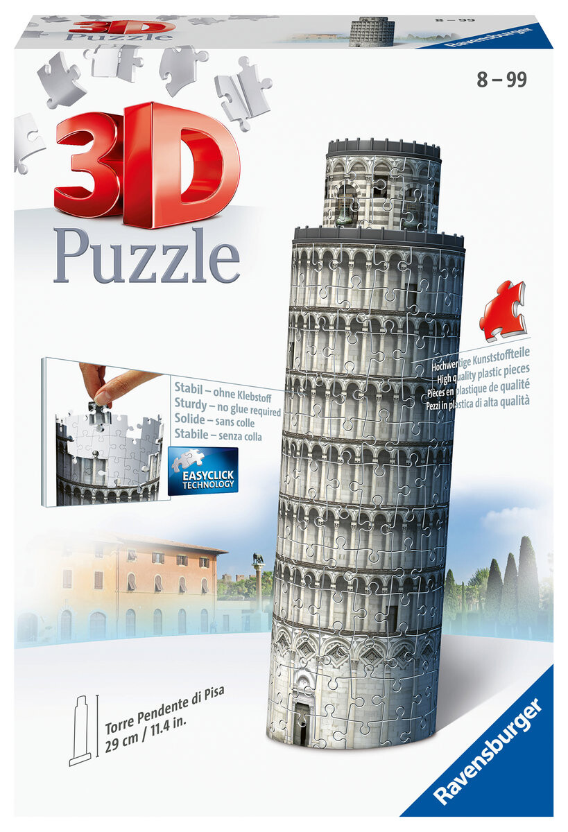 Ravensburger, 3D Пазл, Пизанская башня, 216 шт.
Ravensburger, 3D Пазл, Пизанская башня, 216 шт.