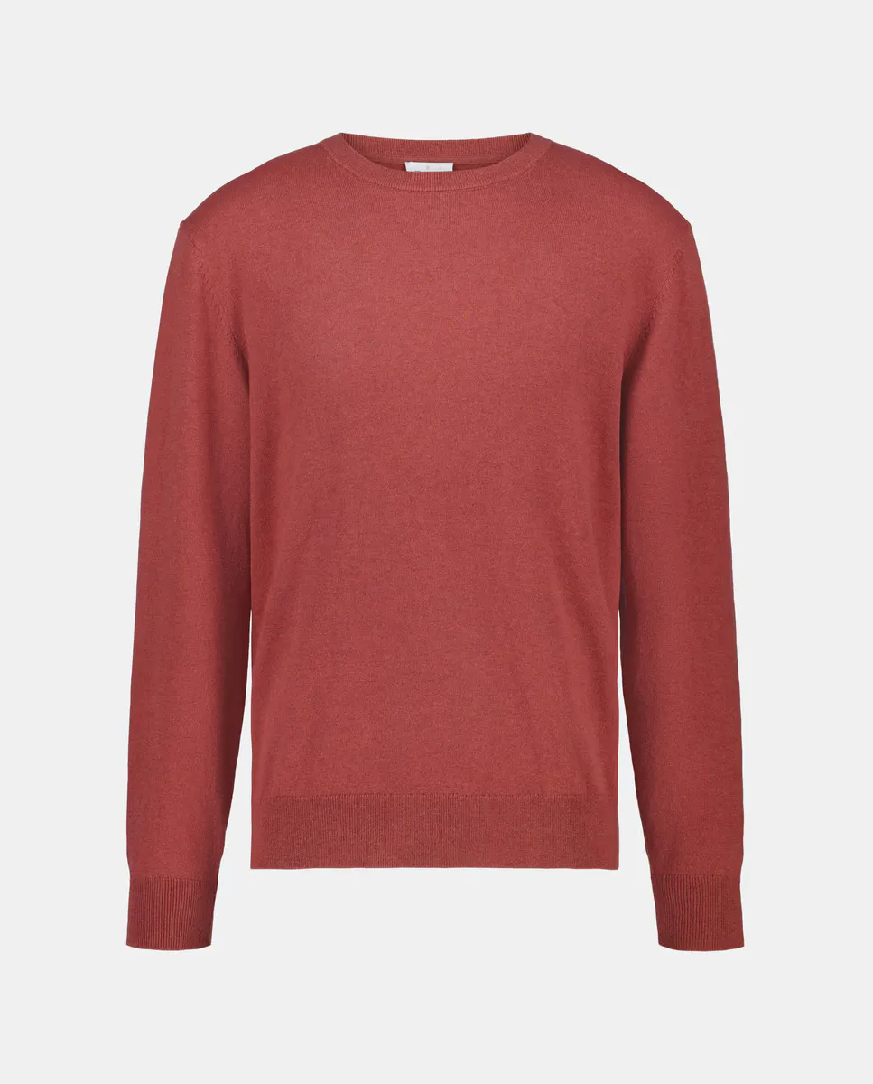 Мужской джемпер с круглым вырезом из гладкой мериносовой шерсти Emidio Tucci, цвет Teja 
Мужской джемпер с круглым вырезом из гладкой мериносовой шерсти Emidio Tucci, цвет Teja