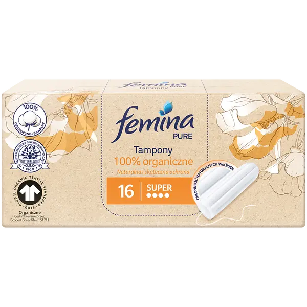 Супергигиеничные тампоны, 1 упаковка. Femina Pure
Супергигиеничные тампоны, 1 упаковка. Femina Pure