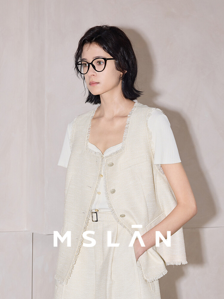 Жилет твидовый Mslan с необработанными краями, миндальный
Жилет твидовый Mslan с необработанными краями, миндальный