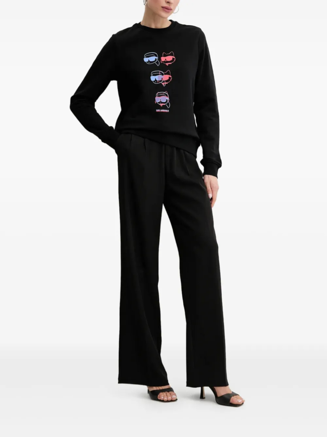 Толстовка с графическим принтом Карла Лагерфельда Karl Lagerfeld, черный 
Толстовка с графическим принтом Карла Лагерфельда Karl Lagerfeld, черный