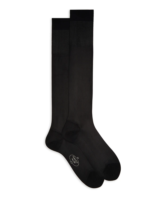 Шелковые однотонные длинные носки Gallo, черный
Шелковые однотонные длинные носки Gallo, черный