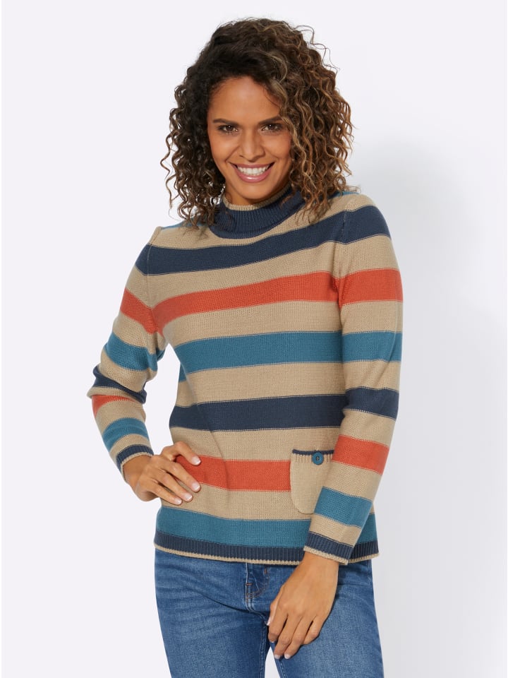 Свитер с длинными рукавами в полоску цвета топаза и терра WITT WEIDEN
Свитер с длинными рукавами в полоску цвета топаза и терра WITT WEIDEN