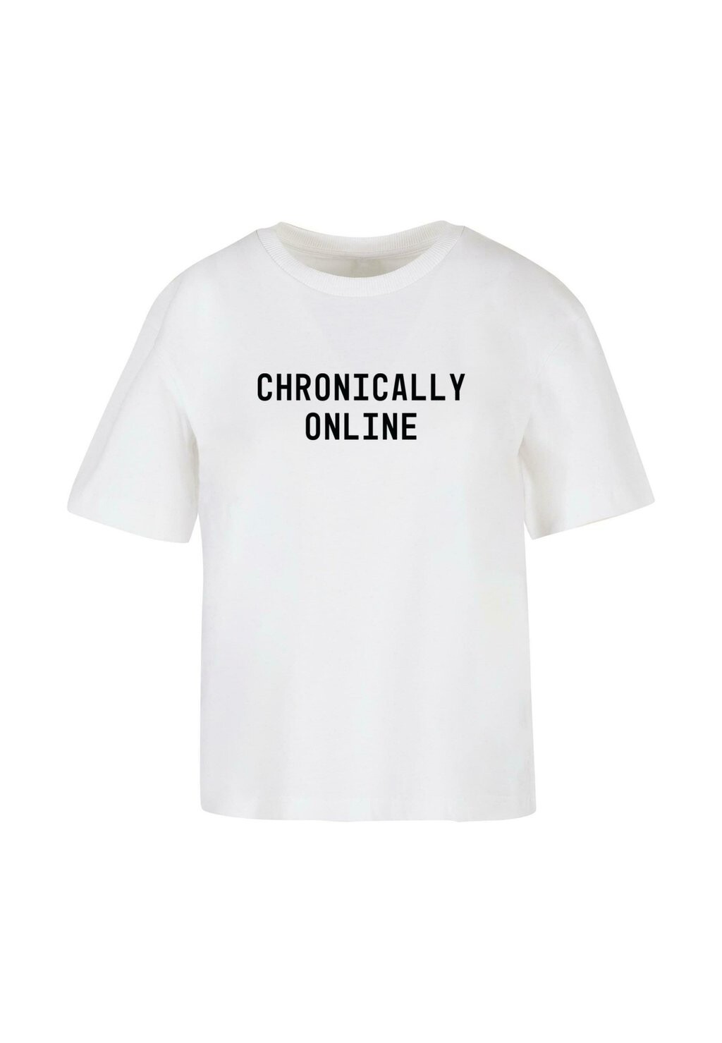 Футболка с принтом CHRONICALLY ONLINE Mister Tee, белый 
Футболка с принтом CHRONICALLY ONLINE Mister Tee, белый