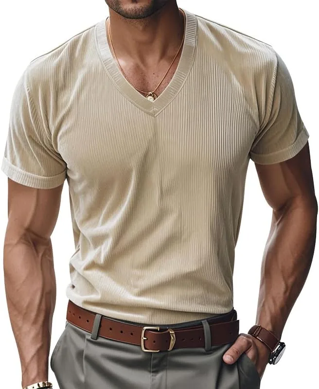 Мужская футболка V-образного выреза с коротким рукавом CCHZYSKO
Мужская футболка V-образного выреза с коротким рукавом CCHZYSKO