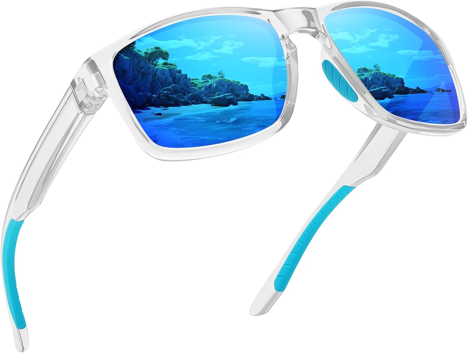 Спортивные поляризованные солнцезащитные очки для мужчин и женщин с защитой от УФ-излучения, небьющиеся, для вождения, бега, рыбалки, походов Ofwin, Clear Frame/Blue Mirror Lens
Спортивные поляризованные солнцезащитные очки для мужчин и женщин с защитой от УФ-излучения, небьющиеся, для вождения, бега, рыбалки, походов Ofwin, Clear Frame/Blue Mirror Lens