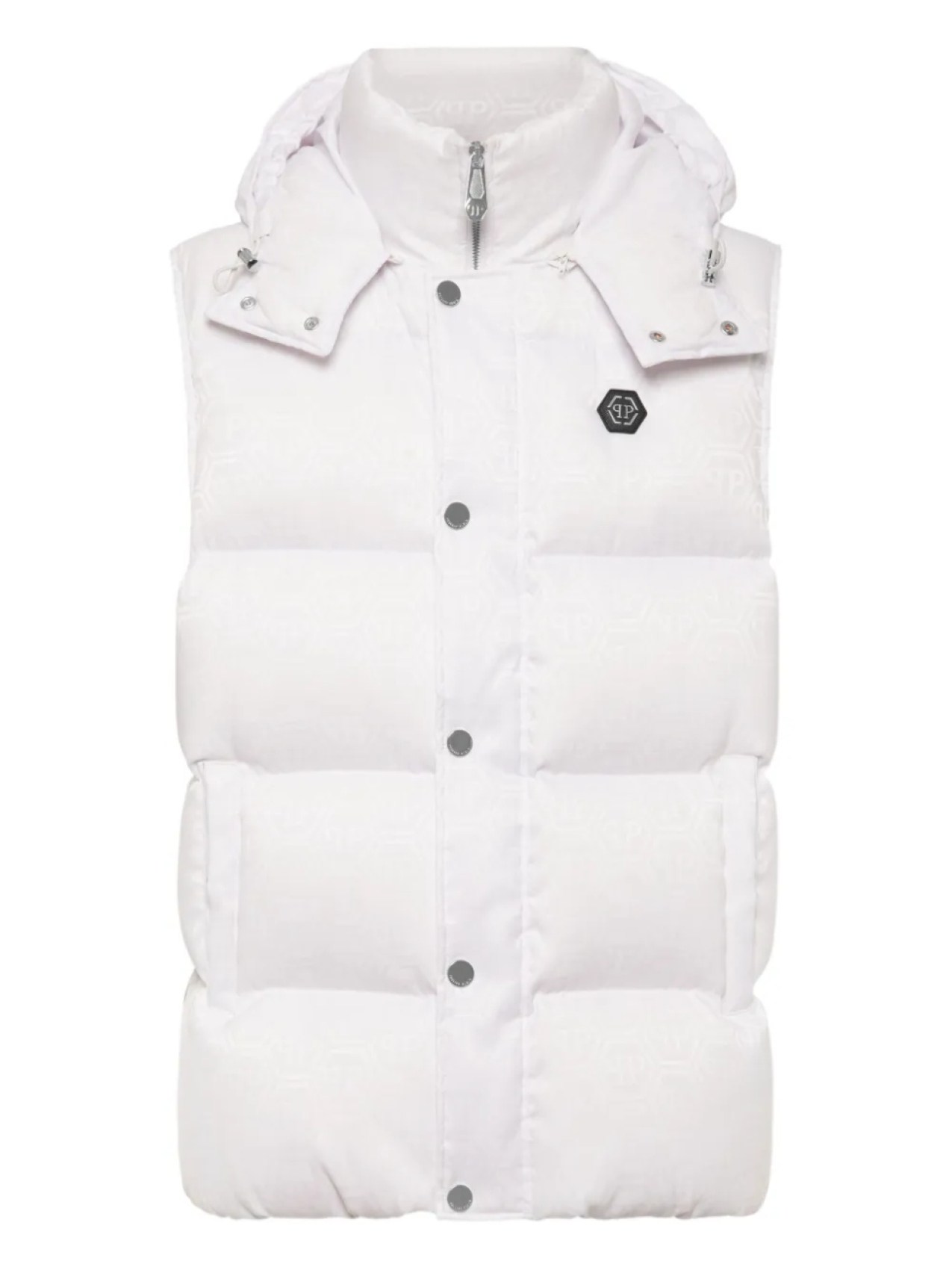 Стеганый жилет Philipp Plein с монограммой, белый
Стеганый жилет Philipp Plein с монограммой, белый