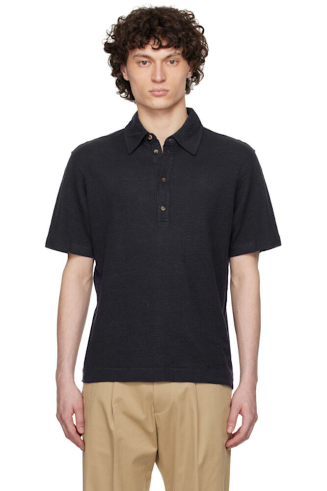 Поло из льна пике темно-синего цвета Paul Smith
Поло из льна пике темно-синего цвета Paul Smith