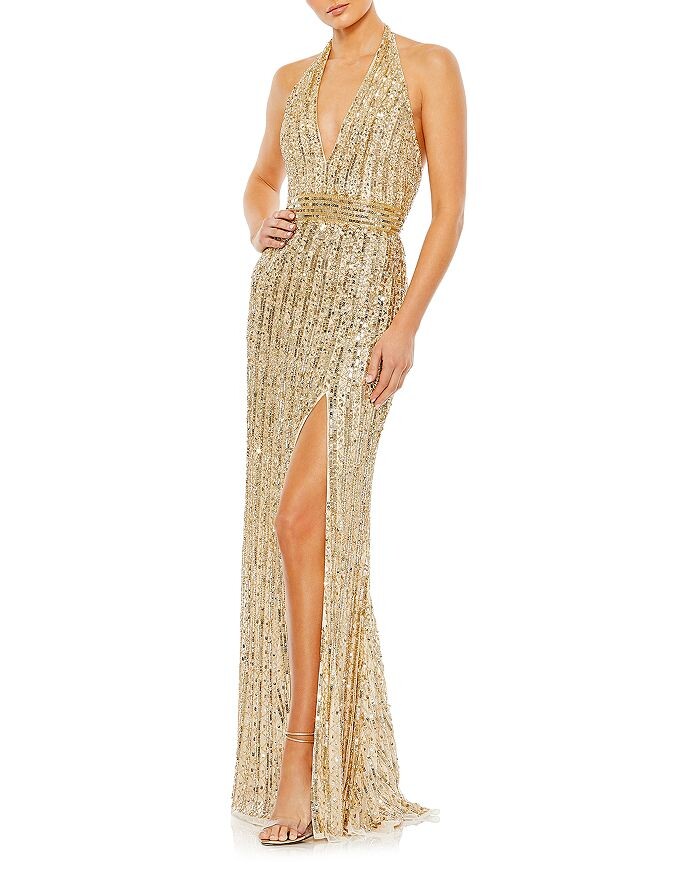 Платье с пайетками и бретельками Mac Duggal, желтый
Платье с пайетками и бретельками Mac Duggal, желтый