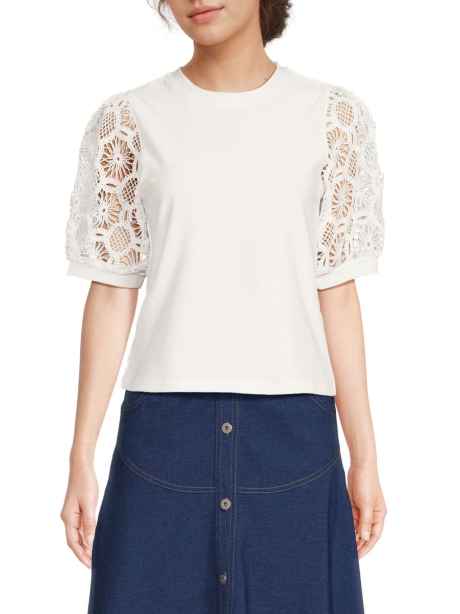 Вязаный топ с рукавами-фонариками крючком Area Stars, белый
Вязаный топ с рукавами-фонариками крючком Area Stars, белый