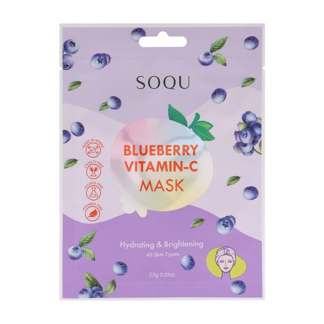 Черничная маска для лица с витамином С SOQU, 23 гр 
Черничная маска для лица с витамином С SOQU, 23 гр