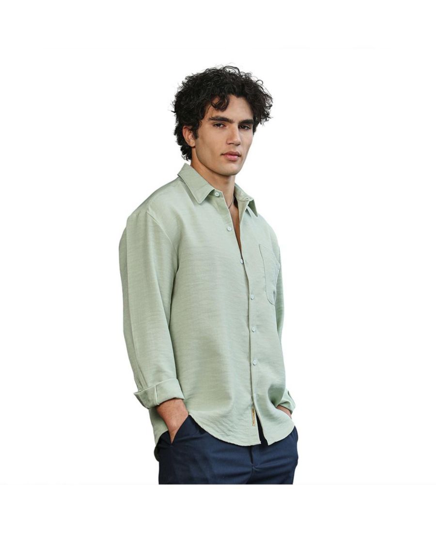 Мужская модульная однотонная рубашка оверсайз цвета шалфея Campus Sutra, Green
Мужская модульная однотонная рубашка оверсайз цвета шалфея Campus Sutra, Green