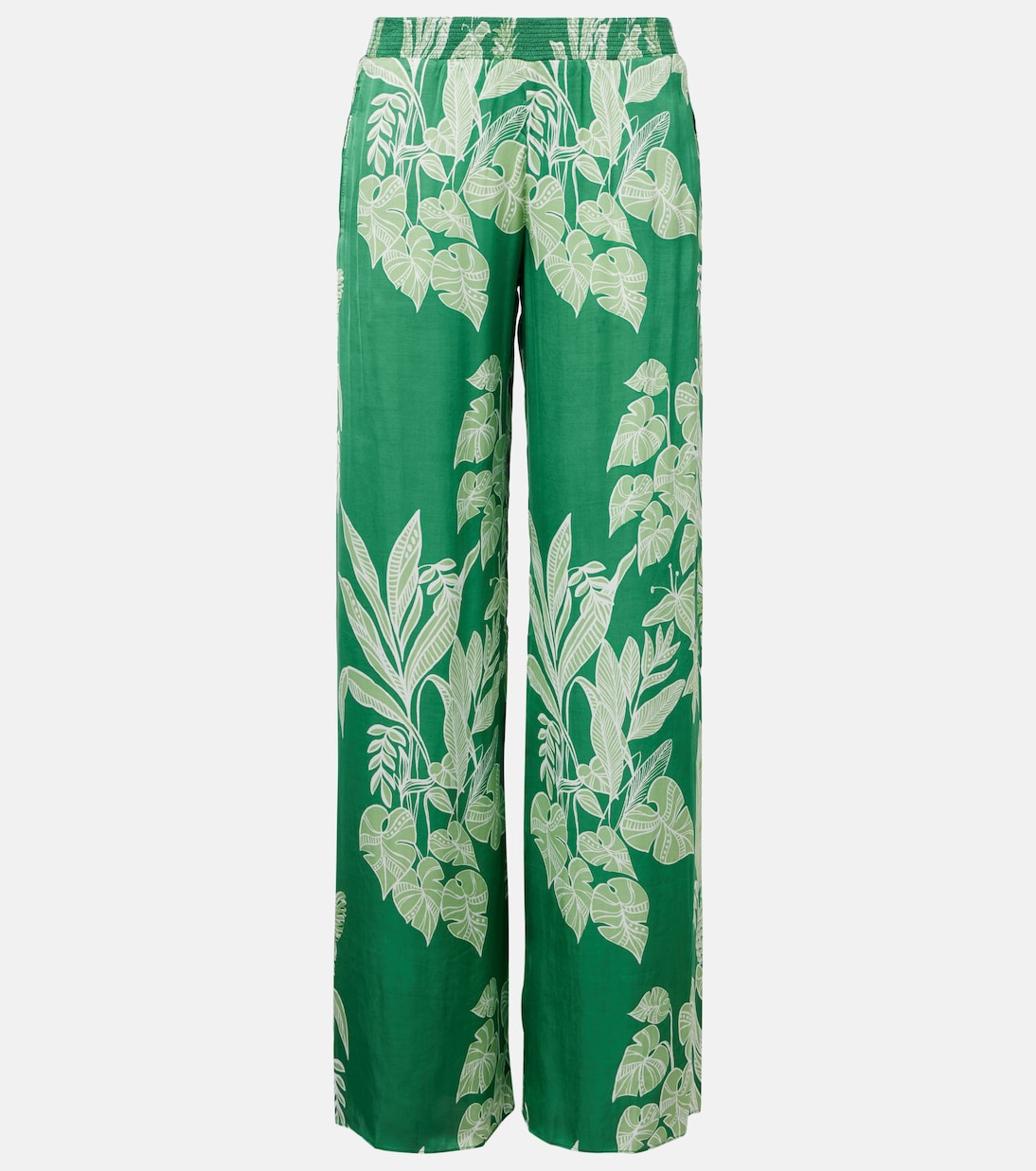 Широкие брюки из сатина с цветочным принтом Cecile Poupette St Barth, Green Victoria 
Широкие брюки из сатина с цветочным принтом Cecile Poupette St Barth, Green Victoria