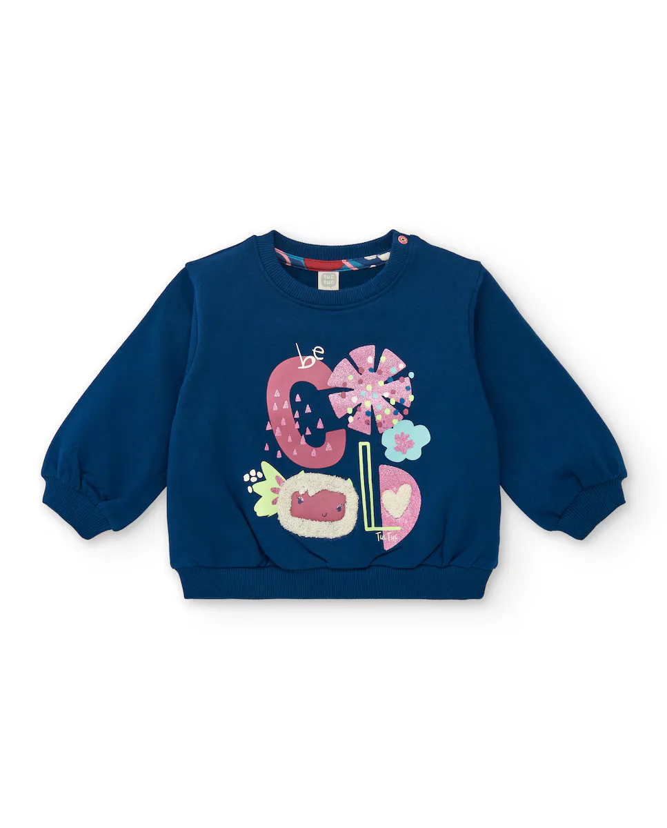 Синяя толстовка для девочки с красочной зимней надписью и дизайном персонажей Tuc tuc
Синяя толстовка для девочки с красочной зимней надписью и дизайном персонажей Tuc tuc