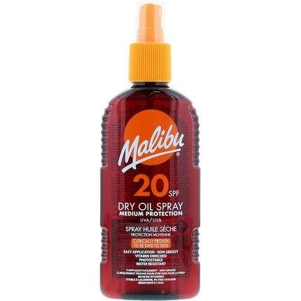 Sun Spf 20 Нежирное сухое масло-спрей для загара с высокой защитой, водостойкий, 200 мл, Malibu
Sun Spf 20 Нежирное сухое масло-спрей для загара с высокой защитой, водостойкий, 200 мл, Malibu