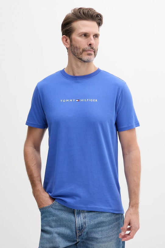 Хлопковая футболка Tommy Hilfiger, фиолетовый 
Хлопковая футболка Tommy Hilfiger, фиолетовый