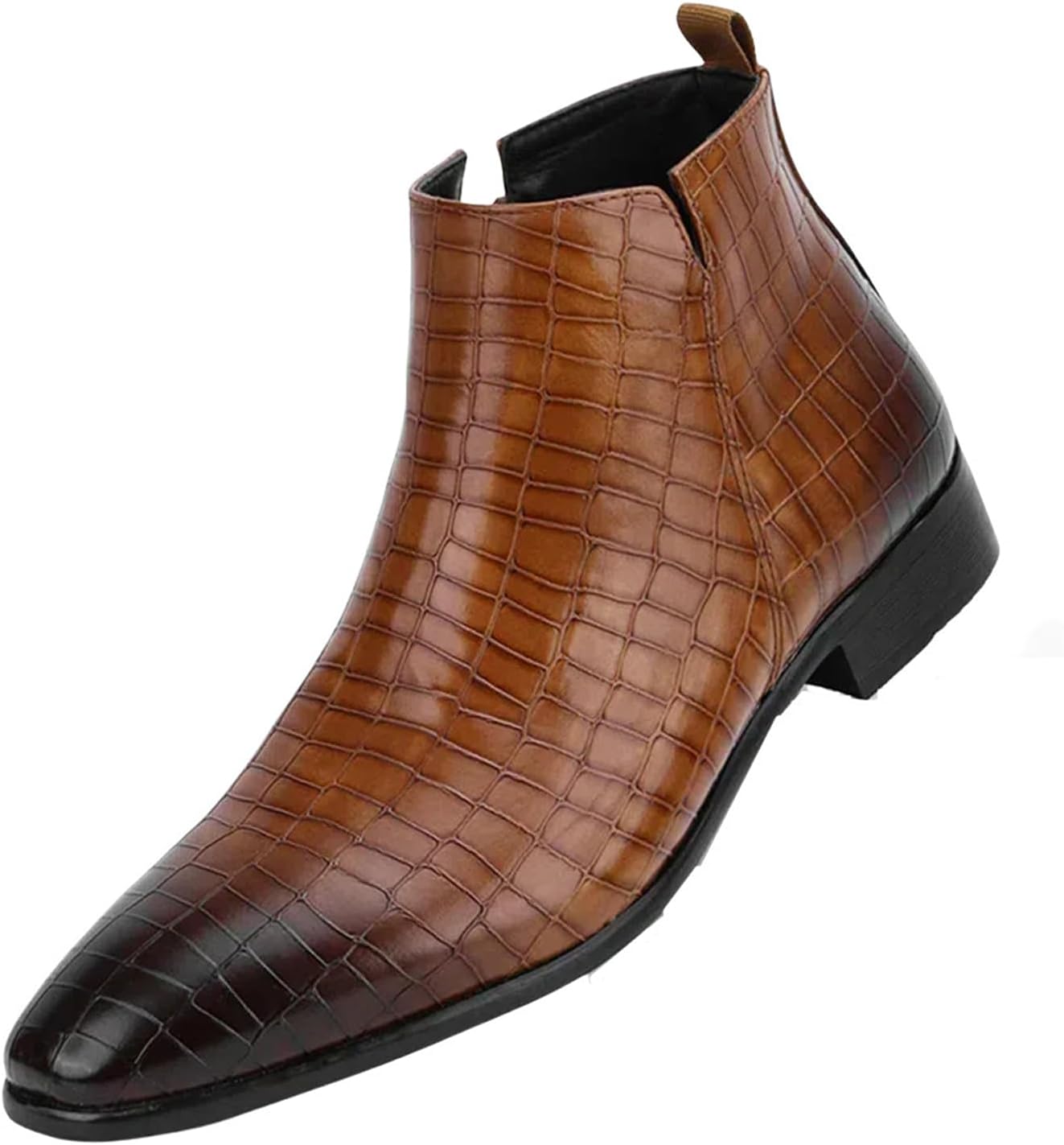 Мужские ботинки-слипоны на низком каблуке с узором под крокодила, челси Abborora, коричневый
Мужские ботинки-слипоны на низком каблуке с узором под крокодила, челси Abborora, коричневый