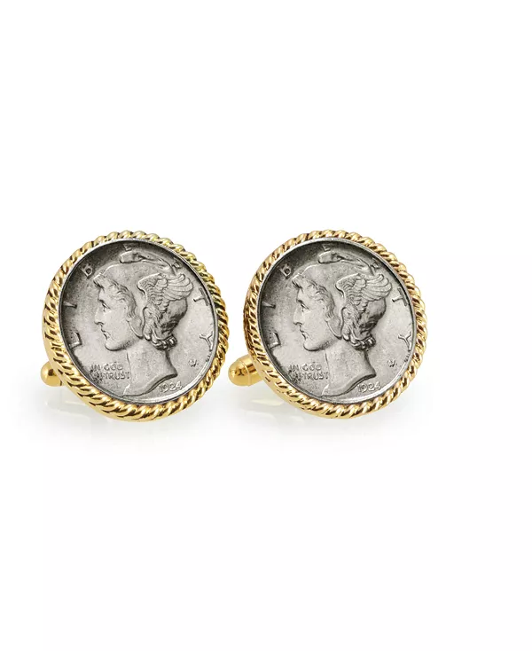 Серебряные запонки в форме веревки с оправой из ртути American Coin Treasures, gold
Серебряные запонки в форме веревки с оправой из ртути American Coin Treasures, gold