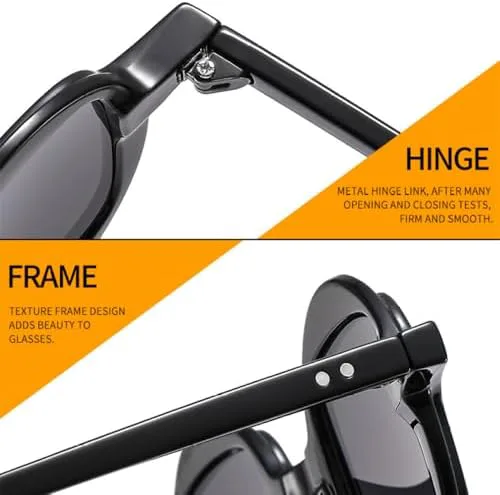 Солнцезащитные очки в стиле панк с маленькими круглыми линзами для женщин и мужчин. Модные солнцезащитные очки с защитой от УФ-излучения UV400 MTZJH, Black Black
Солнцезащитные очки в стиле панк с маленькими круглыми линзами для женщин и мужчин. Модные солнцезащитные очки с защитой от УФ-излучения UV400 MTZJH, Black Black