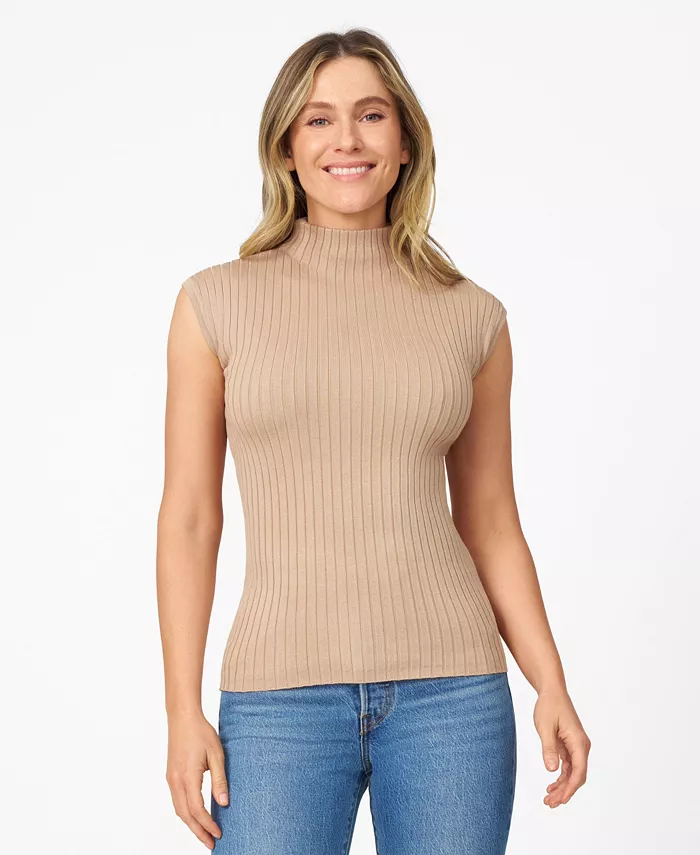 Женский свитер с ребристой вязкой, высоким воротником и короткими рукавами Cable & Gauge, белый
Женский свитер с ребристой вязкой, высоким воротником и короткими рукавами Cable & Gauge, белый