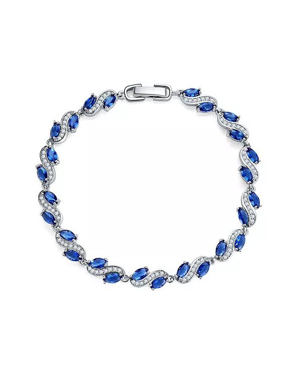 Теннисный браслет из кубических цирконий с сапфирами цвета маркиза и кубическими цирконами Hollywood Sensation, silver
Теннисный браслет из кубических цирконий с сапфирами цвета маркиза и кубическими цирконами Hollywood Sensation, silver