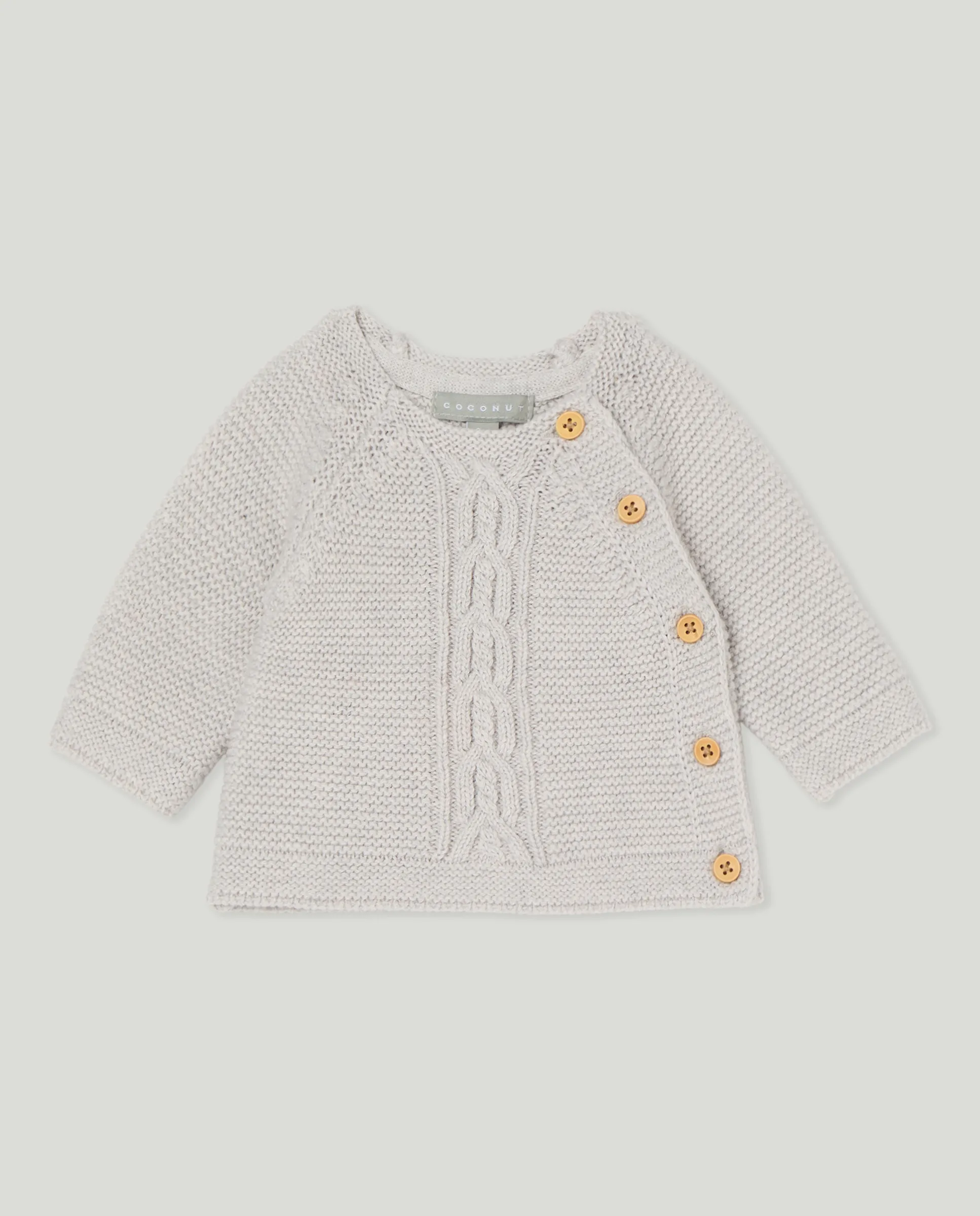 Детский трикотажный джемпер с воротником-стойкой, центральной косой и боковой застежкой Coconut El Corte Inglés, светло-серый
Детский трикотажный джемпер с воротником-стойкой, центральной косой и боковой застежкой Coconut El Corte Inglés, светло-серый