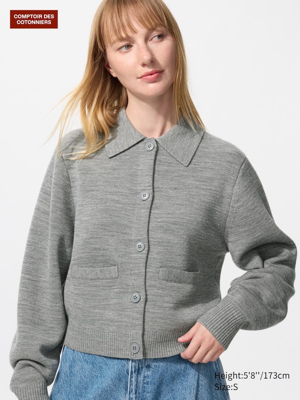 Кардиган из мериноса с воротником поло Uniqlo, 02 light grey
Кардиган из мериноса с воротником поло Uniqlo, 02 light grey