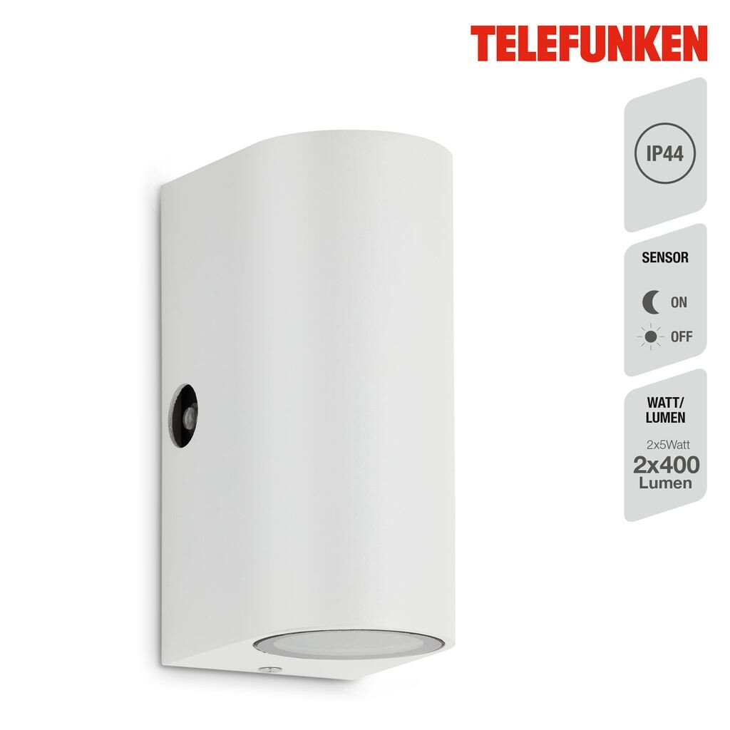 Telefunken CARPI - Светодиодный уличный светильник - 307106TF - сумеречный датчик - включая сменную лампу GU10 - нейтральный белый 4000K - 2x5 Вт - 2x400 лм - IP44 - 25 000 часов - 6,7 x 9,2 x 15,1 см
Telefunken CARPI - Светодиодный уличный светильник - 307106TF - сумеречный датчик - включая сменную лампу GU10 - нейтральный белый 4000K - 2x5 Вт - 2x400 лм - IP44 - 25 000 часов - 6,7 x 9,2 x 15,1 см