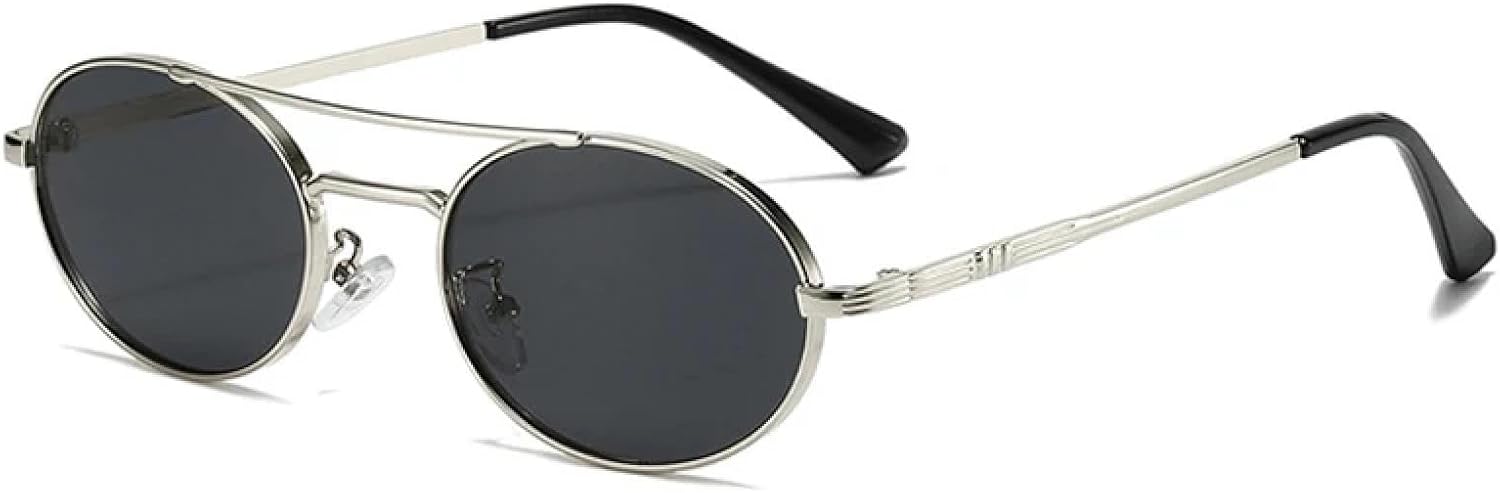 Солнцезащитные очки с защитой от УФ-излучения UV400 | Маленькие овальные металлические очки с двойной перемычкой для женщин, для занятий спортом на открытом воздухе и вождения DSVIGF, Silver Grey
Солнцезащитные очки с защитой от УФ-излучения UV400 | Маленькие овальные металлические очки с двойной перемычкой для женщин, для занятий спортом на открытом воздухе и вождения DSVIGF, Silver Grey