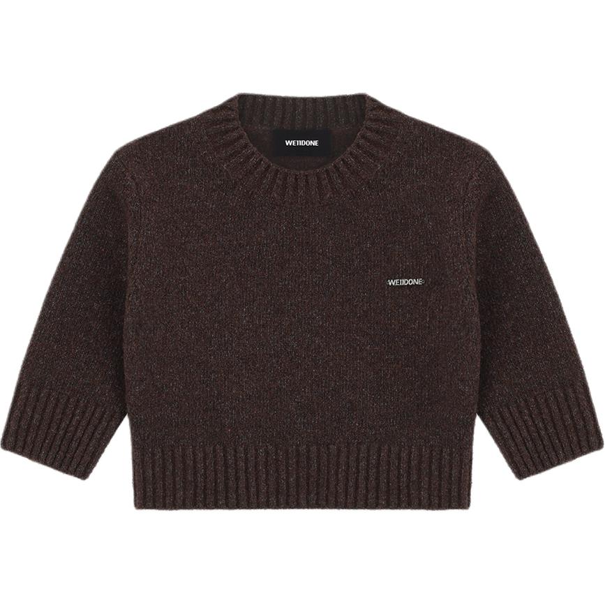 Булавчатый укороченный свитер WE11DONE, коричневый
Булавчатый укороченный свитер WE11DONE, коричневый