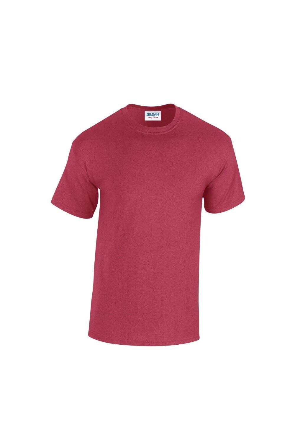 Простая хлопковая футболка из плотного материала Gildan, красный 
Простая хлопковая футболка из плотного материала Gildan, красный