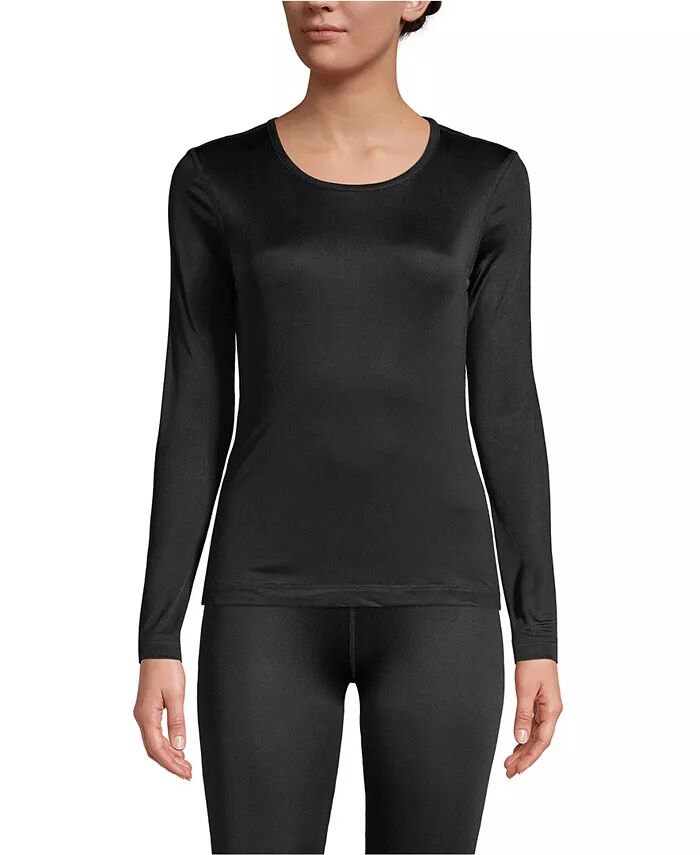 Женский шелковый интерлок с длинными рукавами и круглым вырезом, длинный топ нижнего белья Lands' End, черный
Женский шелковый интерлок с длинными рукавами и круглым вырезом, длинный топ нижнего белья Lands' End, черный