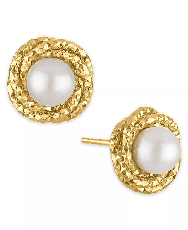 Серьги-Гвоздики с культивированным пресноводным жемчугом (6-6,5 мм) в форме «любовного узла» из 10-каратного золота Macy'S, gold/white
Серьги-Гвоздики с культивированным пресноводным жемчугом (6-6,5 мм) в форме «любовного узла» из 10-каратного золота Macy'S, gold/white