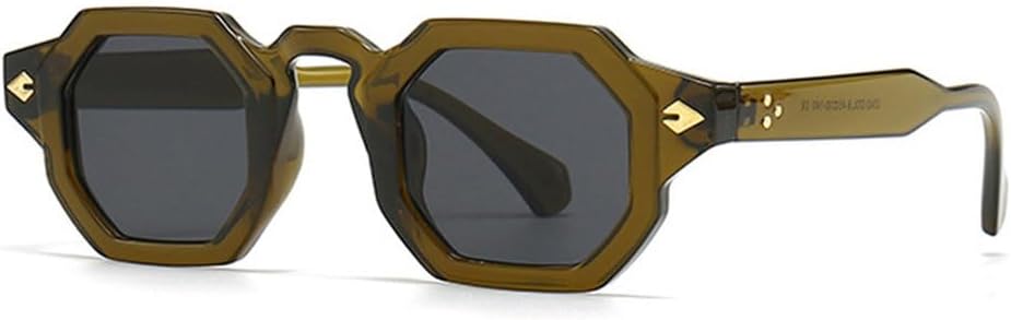 Ретро-солнцезащитные очки Polygon для женщин с заклепками, градиентные линзы, защита от УФ-излучения UV400; мужские солнцезащитные очки в стиле панк TYUVIVO, Olive Green Gray
Ретро-солнцезащитные очки Polygon для женщин с заклепками, градиентные линзы, защита от УФ-излучения UV400; мужские солнцезащитные очки в стиле панк TYUVIVO, Olive Green Gray