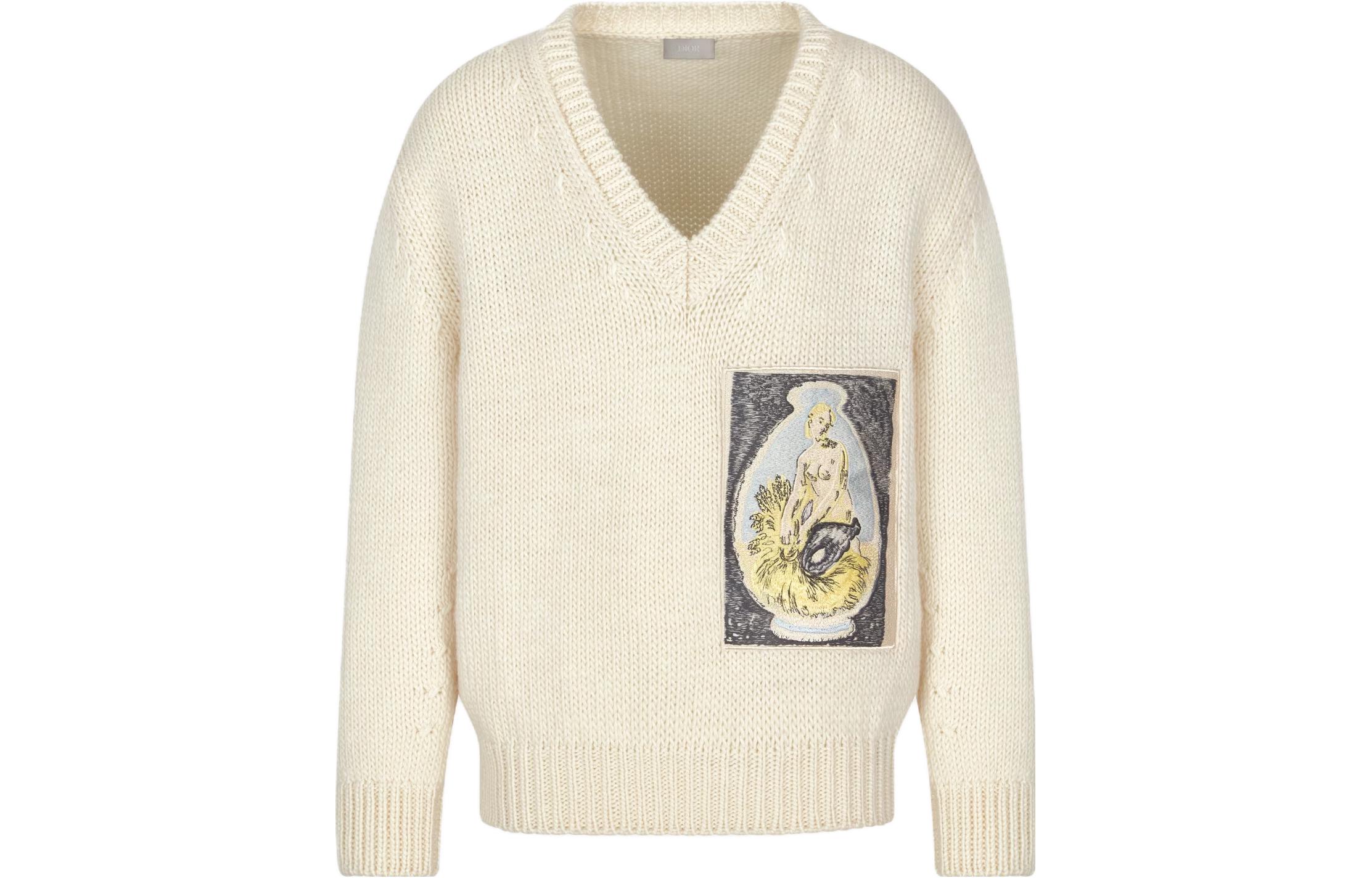 Футболка с V-образным вырезом DIOR, экрю
Футболка с V-образным вырезом DIOR, экрю