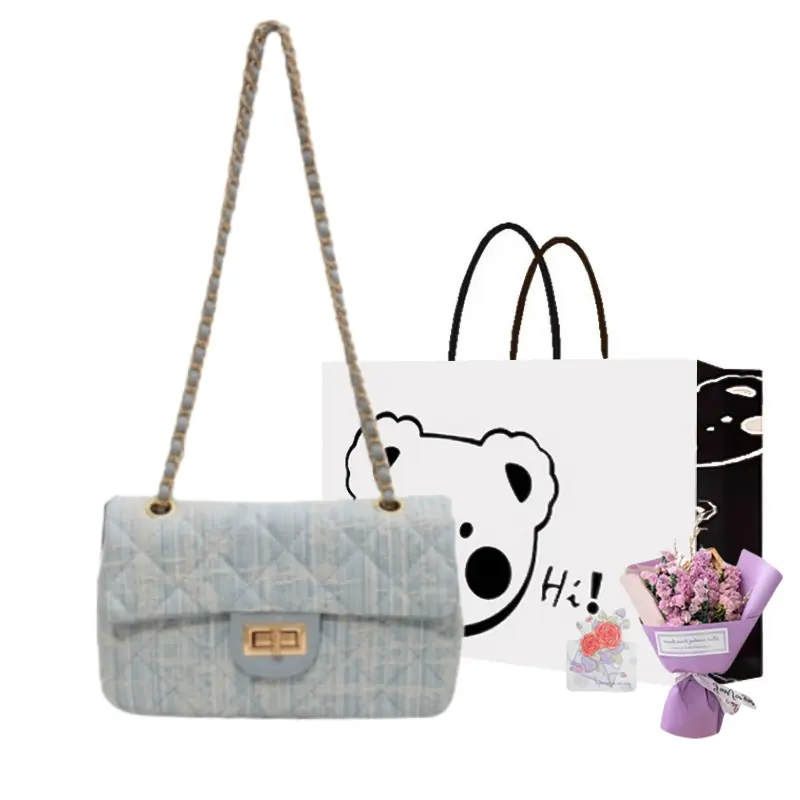 NX DOUGHNUT Джинсовая сумка через плечо, Light Blue+Exclusive Shopping Bag+Greeting Card+Dried Flower
NX DOUGHNUT Джинсовая сумка через плечо, Light Blue+Exclusive Shopping Bag+Greeting Card+Dried Flower