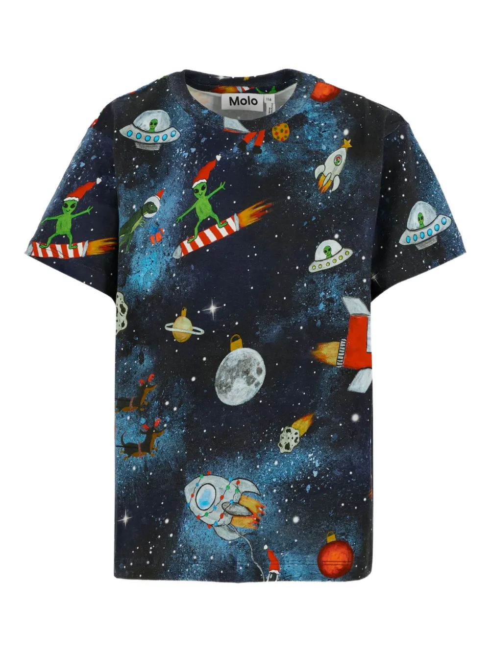 Футболка с короткими рукавами и космическим принтом Molo, синий 
Футболка с короткими рукавами и космическим принтом Molo, синий